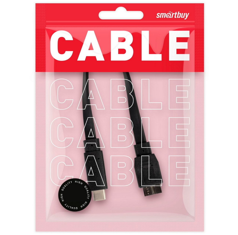 Кабель Type C (M) - microUSB B (M), 20См, Smartbuy (SBCAB-761K), черный