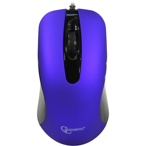 Мышь проводная Gembird MOP-400-B, синий, USB, бесшумный клик