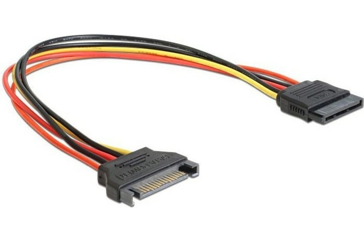 Кабель-удлинитель питания SATA Cablexpert CC-SATAMF-20CM, 15pin(M) / 15pin(F), 20см