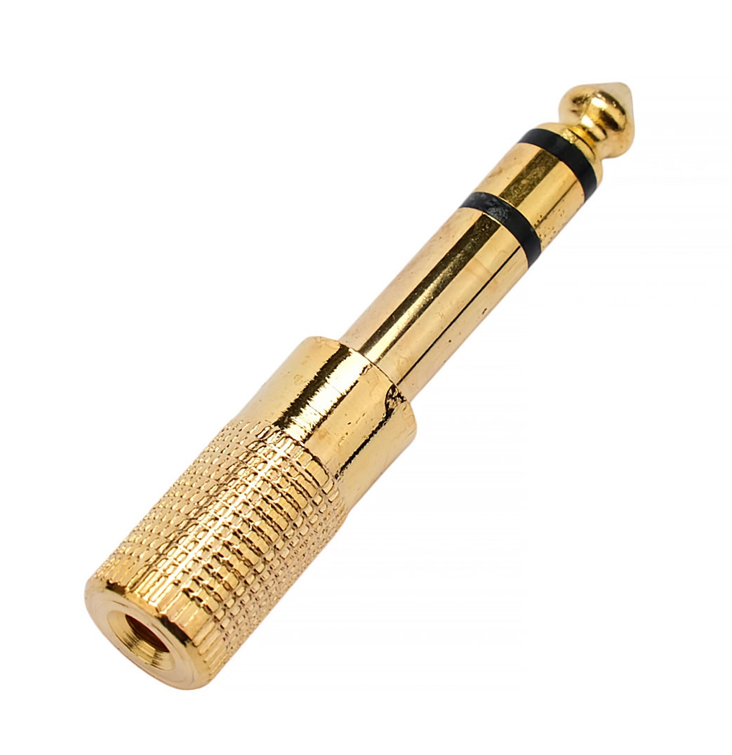 Переходник Jack6.3(M)/Jack3.5(F) Cablexpert Cablexpert A-63M-35F, золотой