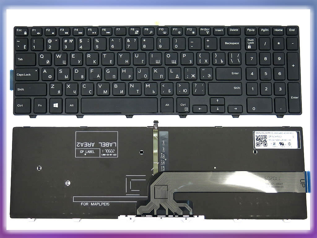Клавиатура для ноутбука Dell Inspiron 15-3000, 15-5000, 17-5000, 3541, 3543, 3551, 3558, 5542, Black
