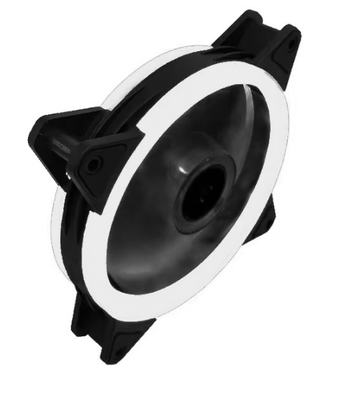 Вентилятор для корпуса Gembird D12025S12L-W, 120x120x25, гидродинамический, 3pin/Molex, FRGB белый