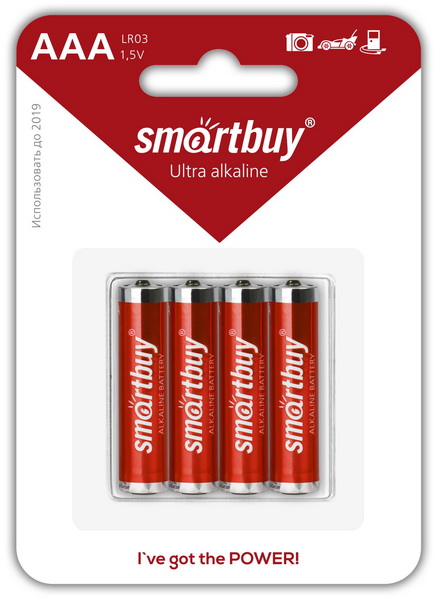 Батарейка Smartbuy алкалиновая LR03/4B AAA (SBBA-3A04B) , 4шт