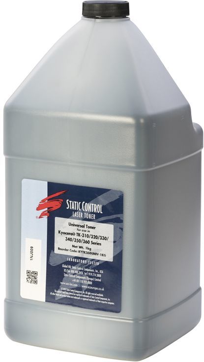 Тонер Static Control для Kyocera FS-1130/4300 (TK-1140/TK-3130), KYTKUNIV, Bk, 1 кг, флакон
