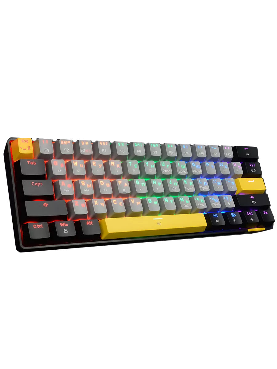 Клавиатура механическая PANTEON T3 RS HS RB, 60%, Rainbow, серый/черный (38)