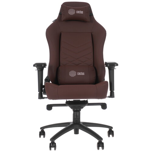 Кресло игровое Cactus CS-CHR-0112BR коричневый эко.кожа с подголов. крестов. сталь