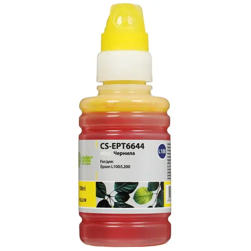 Чернила Cactus CS-EPT6644 желтый 100мл для Epson L100/L110/L120/L132/L200/L210/L222/L300/L312/L350