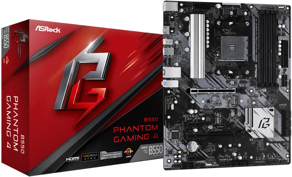 Материнская плата Socket AM4 ASRock B550 Phantom Gaming 4