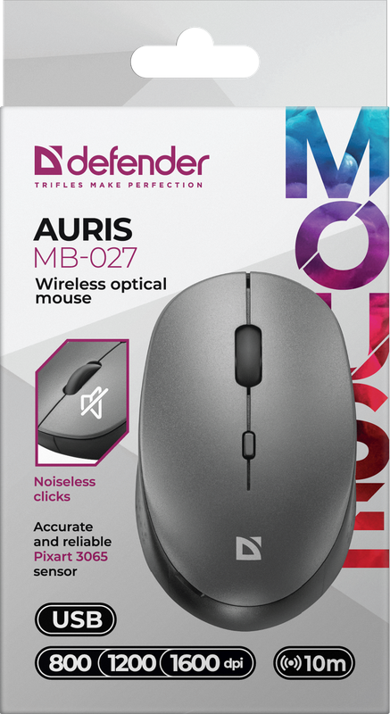 Мышь беспроводная Defender Auris MB-027, серый