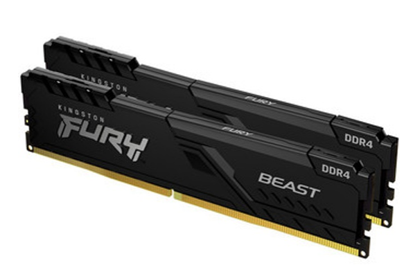 Комплект модулей памяти DDR4 2x16Gb PC4-25600 3200MHz Kingston FURY Beast Black KF432C16BBK2/32