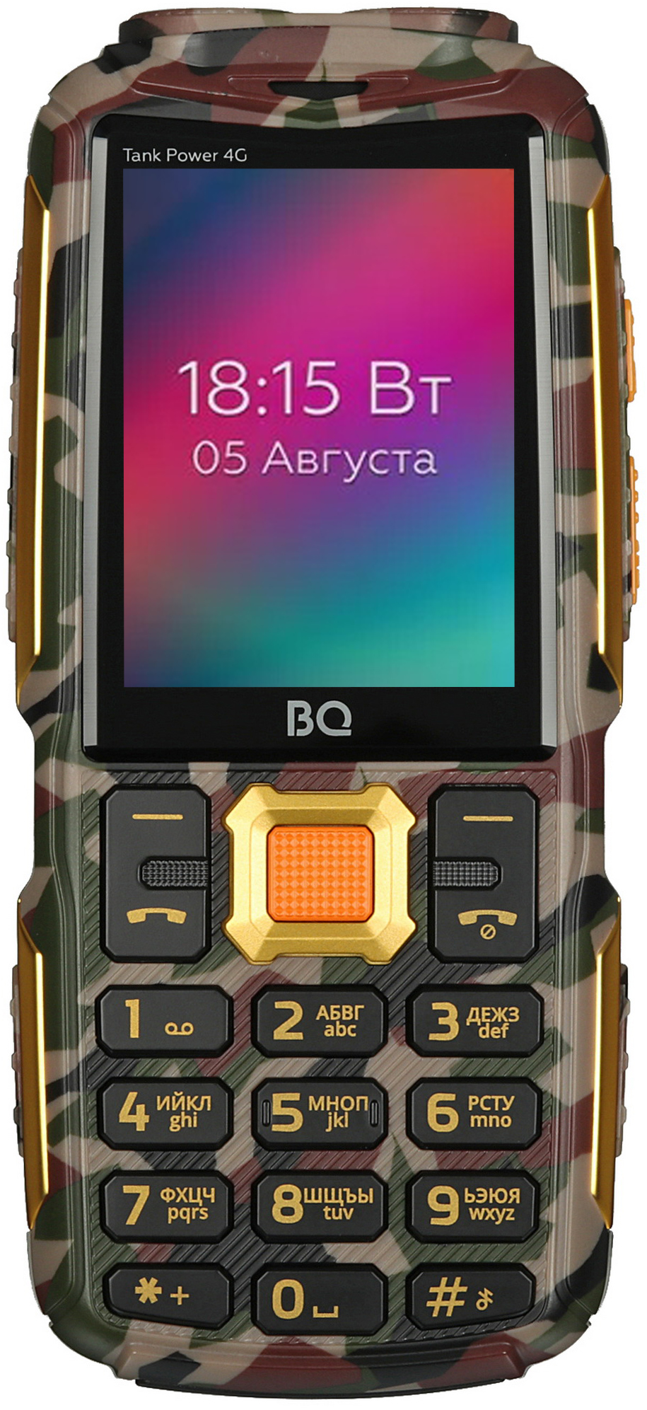 Мобильный телефон BQ 2410L Tank Power 4G Camouflage+Gold