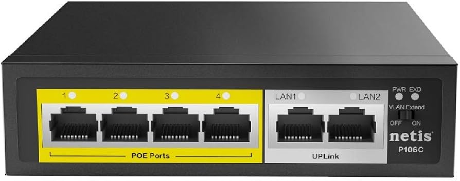 Коммутатор Netis P106C, 6port, PoE