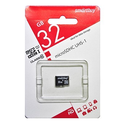 Карта памяти MicroSDHC UHS-I Card 32Gb Smartbuy class 10 (без адаптера)