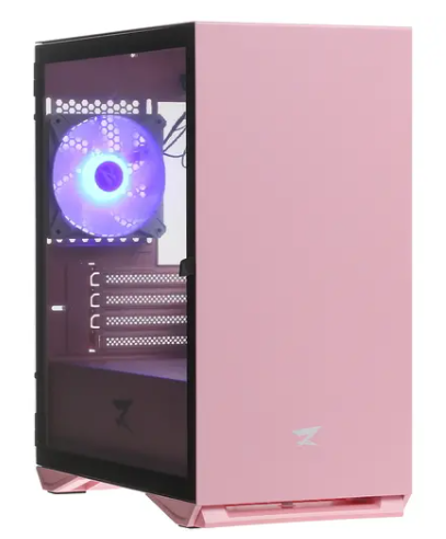 Корпус mATX без БП ZET GAMING Rare Minicase MS4 PG ARGB розовый
