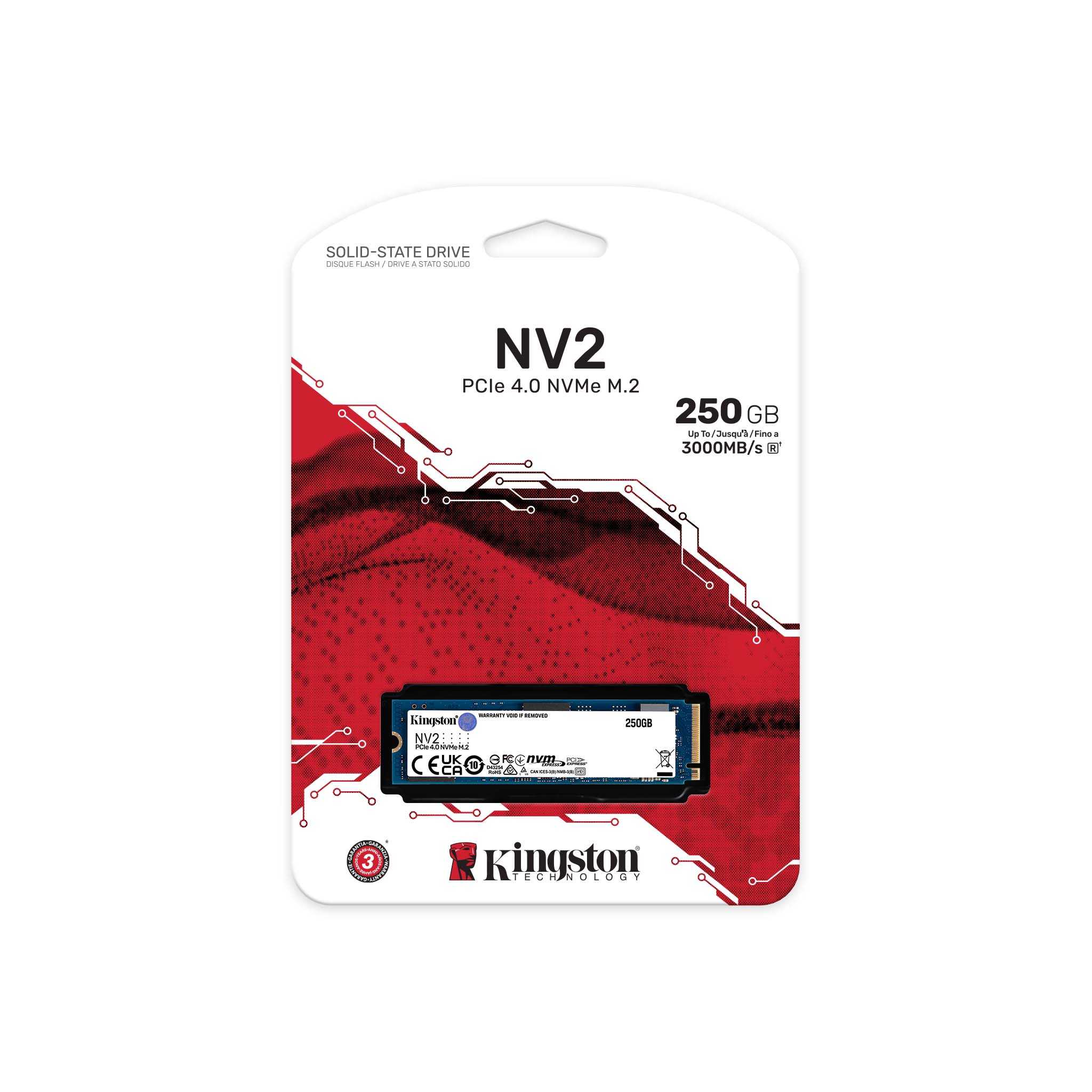 Накопитель SSD M.2 NVMe 250Gb Kingston NV2 SNV2S/250G