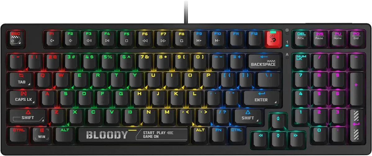 Клавиатура механическая A4Tech Bloody S98 BLACK, черный, USB