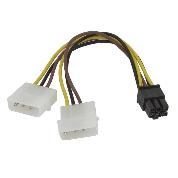 Кабель питания для видеокарты 6PIN на 2Molex