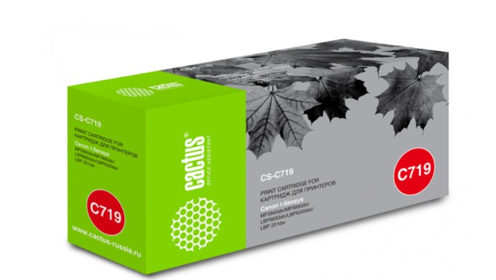 Картридж совместимый Cactus CS-C719 для Canon (MF5840 MF5880 LBP6300 6650), 2.1K
