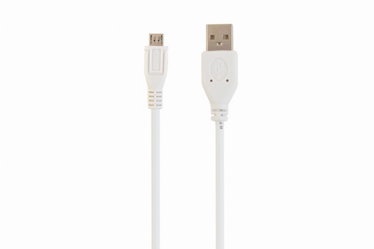 Кабель USB - microUSB Cablexpert CCP-mUSB2-AMBM-W-0.5M 0.5m, белый