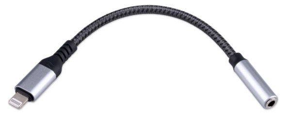 Переходник Lightning/Jack3.5F Cablexpert CCA-LM3.5F-AL, серый