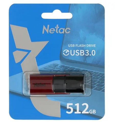 Флеш накопитель 512Gb USB 3.0 Netac U182 (NT03U182N-512G-30RE), черно-красная