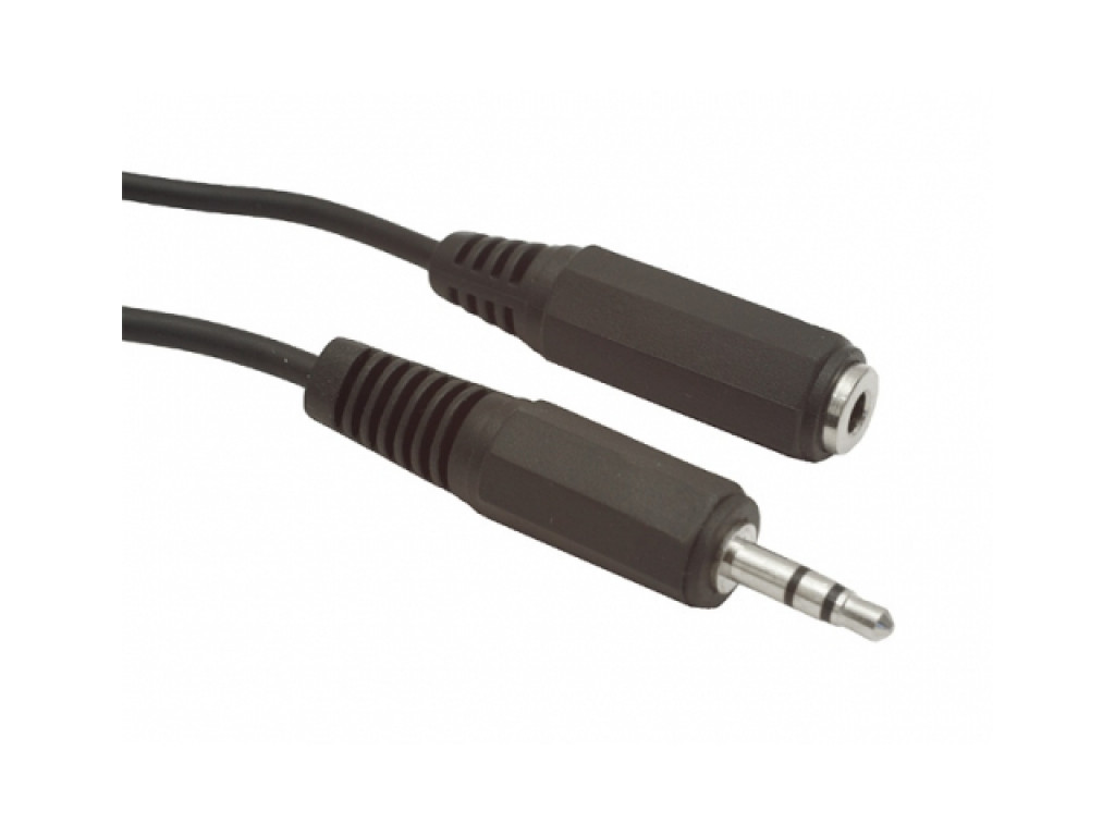 Кабель Audio 3.5мм/3.5мм Male-Female 5м Black (Удлинитель)