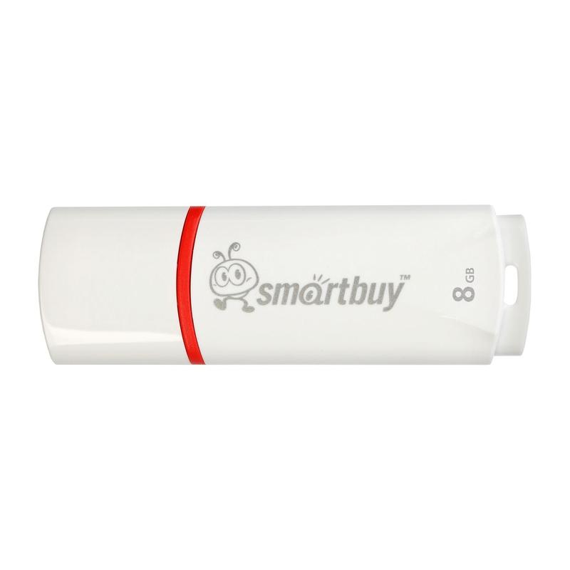 Флеш накопитель 8Gb USB 2.0 SmartBuy Crown White (SB8GBCRW-W)