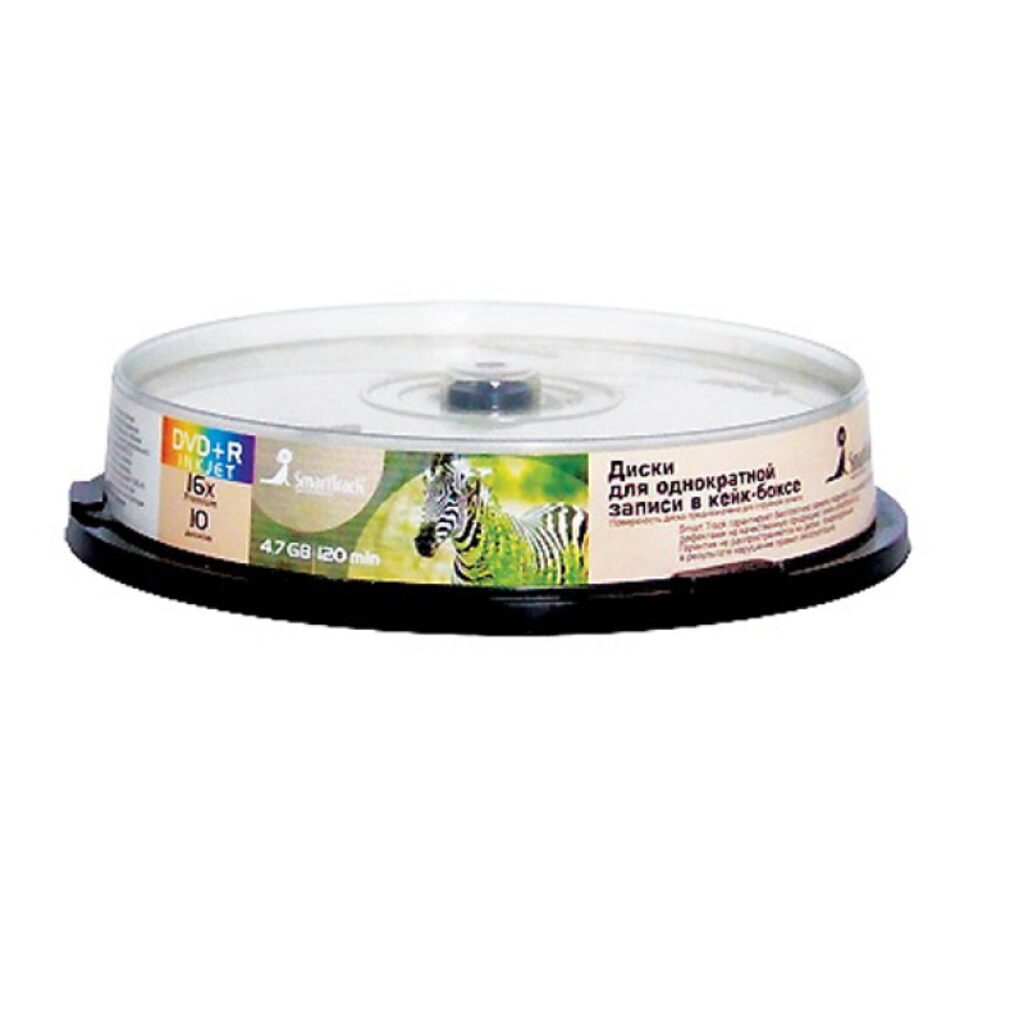 Оптический диск DVD+R SmartTrack CB-10, 4,7GB 16x для печати (10шт)