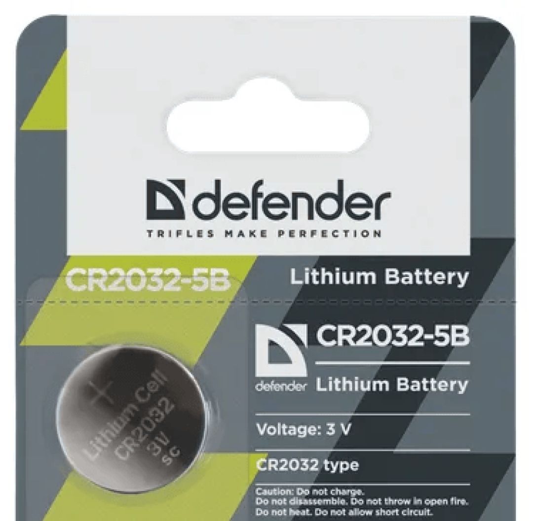 Батарейка Defender CR2032-5B 3V 1шт