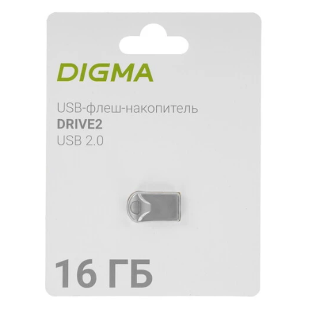 Флеш накопитель 16GB USB 2.0 Digma DRIVE2 (DGFUM016A20SR) серебристый
