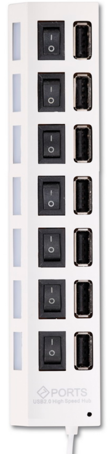 USB-концентратор Smartbuy SBHA-7207-W (7 портов USB 2.0, с выключателями портов), белый