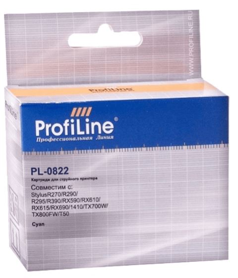 Картридж струйный ProfiLine PL-0822 для принтеров Epson StylusR270/R290/R295/R390/RX590, циан