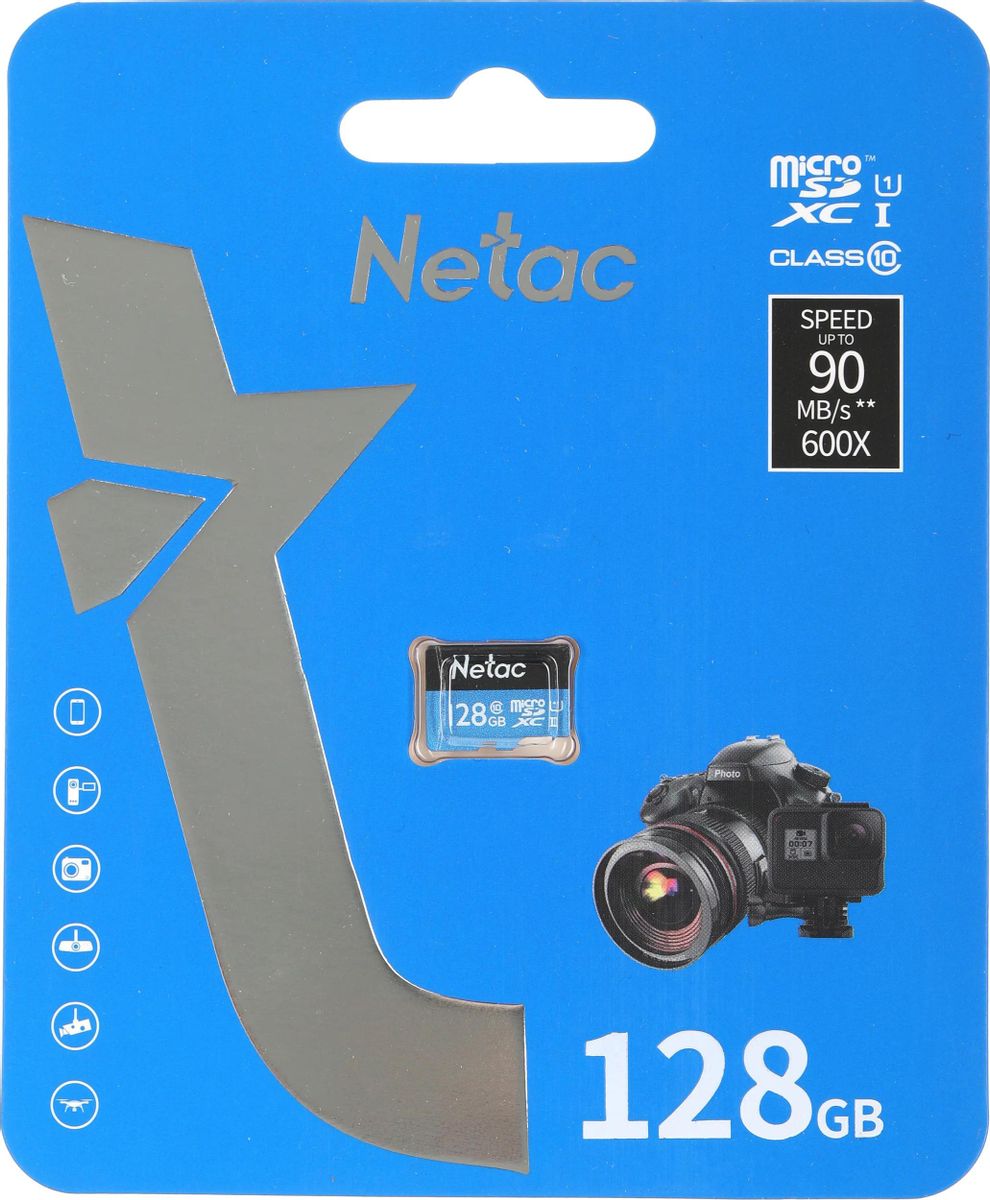 Карта памяти microSDXC Card UHS-I U1 128Gb Netac P500 (NT02P500STN-128G-S)