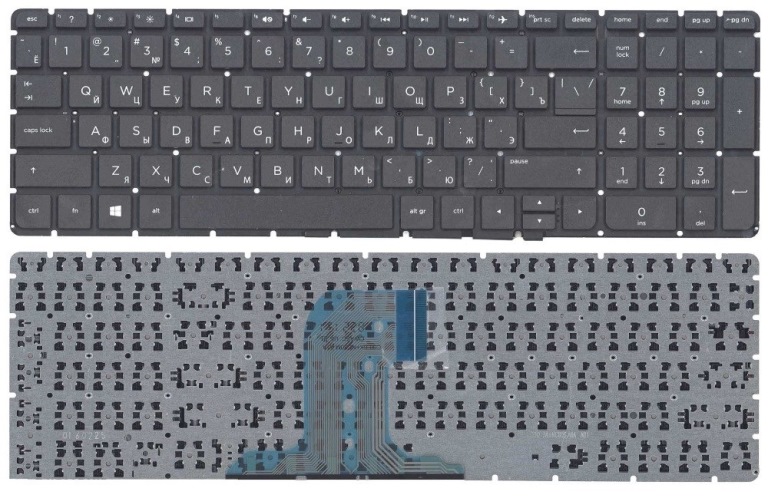 Клавиатура для ноутбука HP Pavilion 15-ac, 15-af, 15-ba, 250 G4, 255 G5 Black горизонтальный Enter