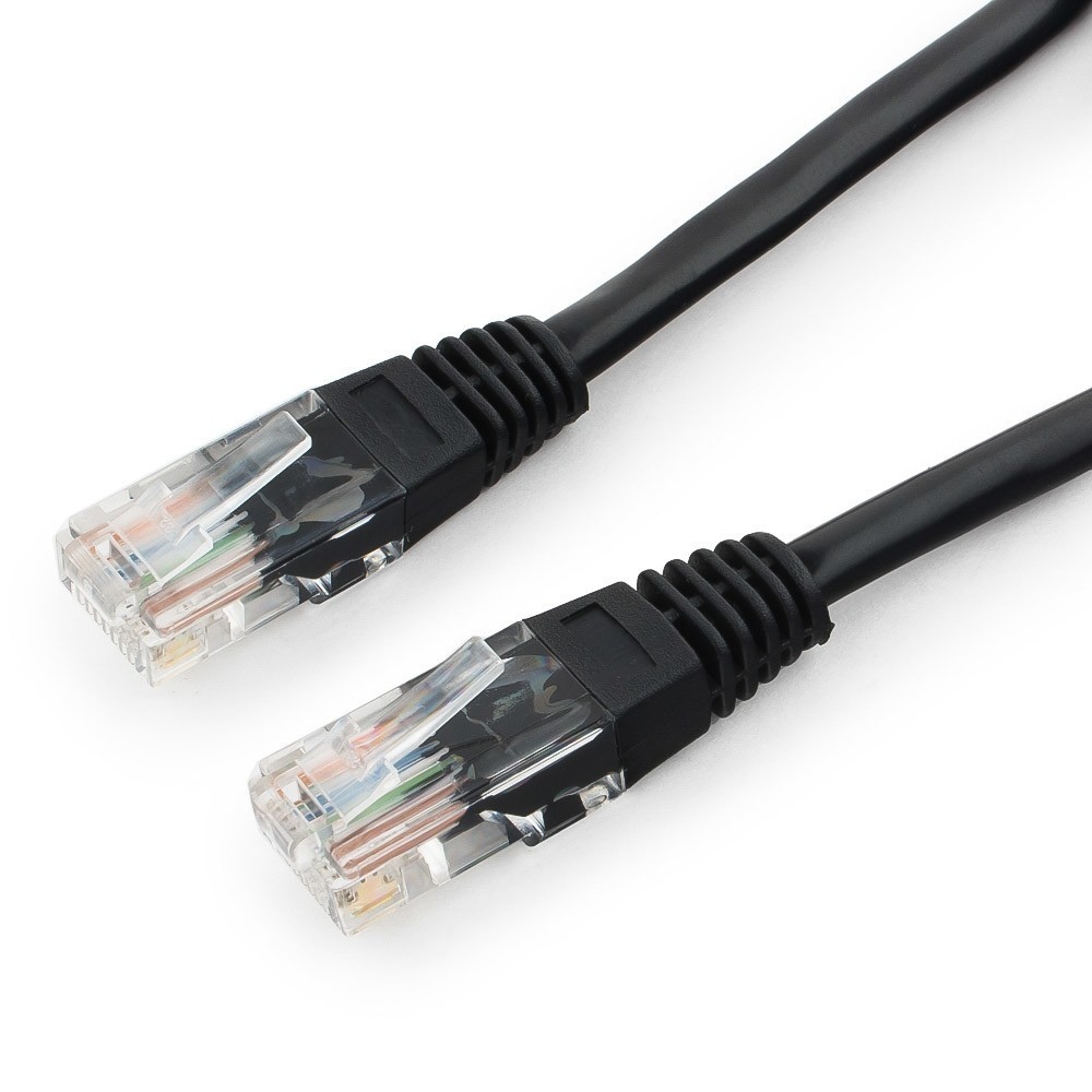 Патчкорд UTP Cablexpert PP12-3M/BK кат.5e, 3м, литой, многожильный (чёрный)