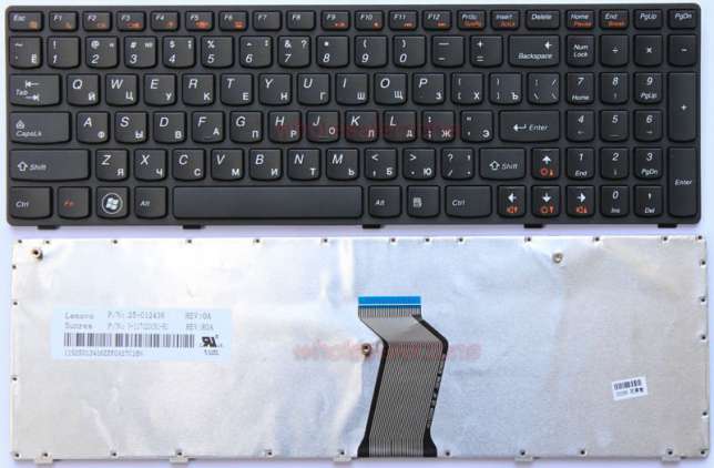 Клавиатура для ноутбука Lenovo IdeaPad G570 Z560 Z560a Z565a G575 G770 RU Black Frame Black