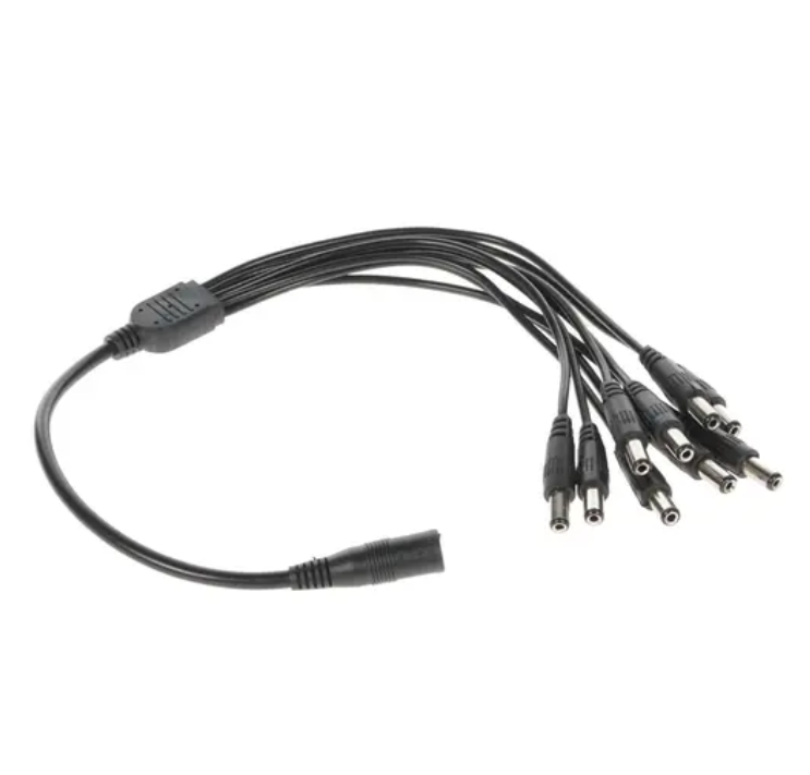 Кабель-разветвитель питания 1->9 Ginzzu GC-P109B, 0.2м