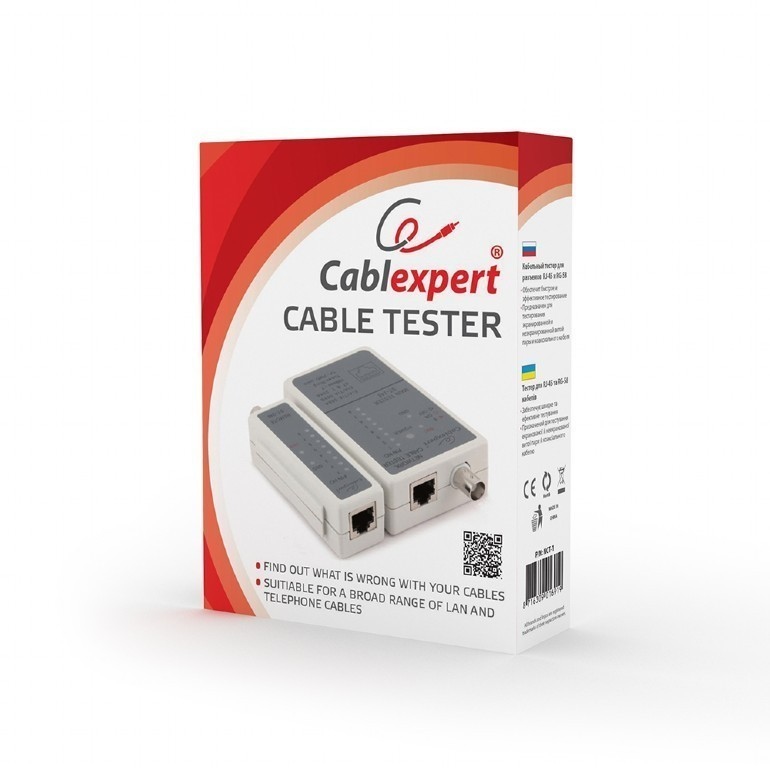 Тестер LAN Cablexpert NCT-1, для RJ-45, RG-58