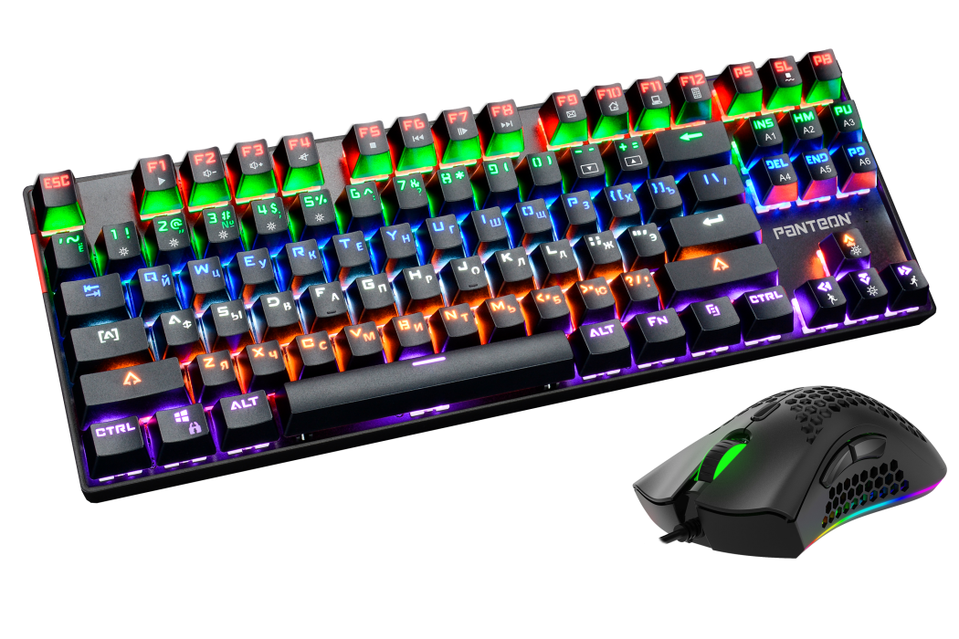 Проводной игровой набор клавиатура + мышь PANTEON GS800, чёрный