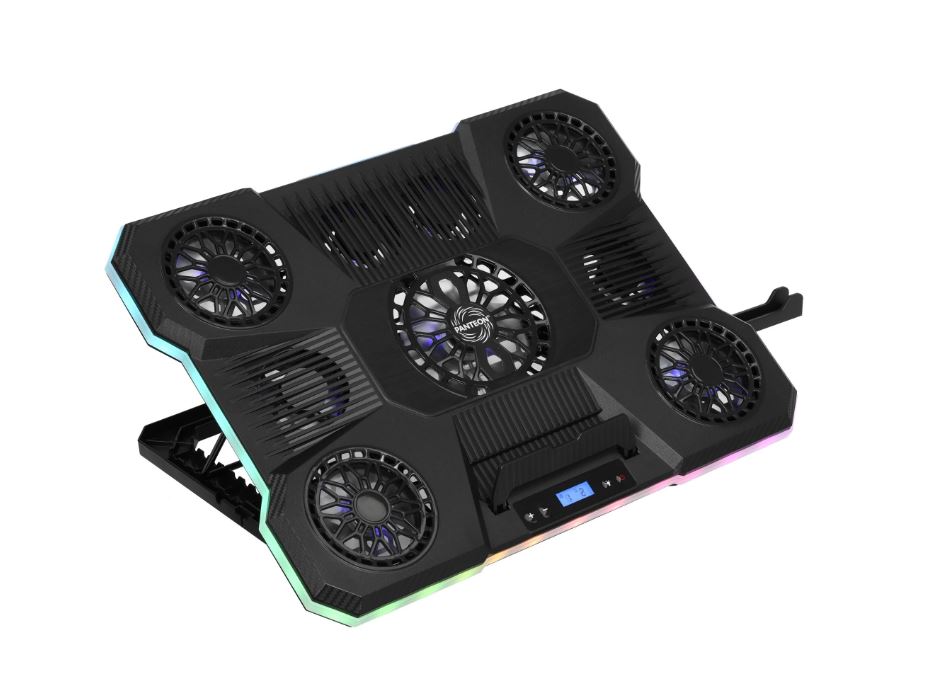 Охлаждающая подставка для ноутбука PANTEON CP-198L RGB Black 9"-19", 1xUSB 1xType-C, 9 вентиляторов