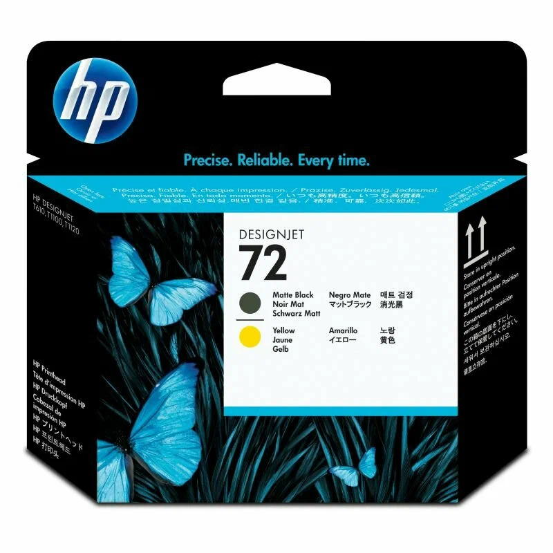 Печатающая головка HP №72 C9384A черный матовый/желт печатающая головка для HP DJ Т1 100/Т610