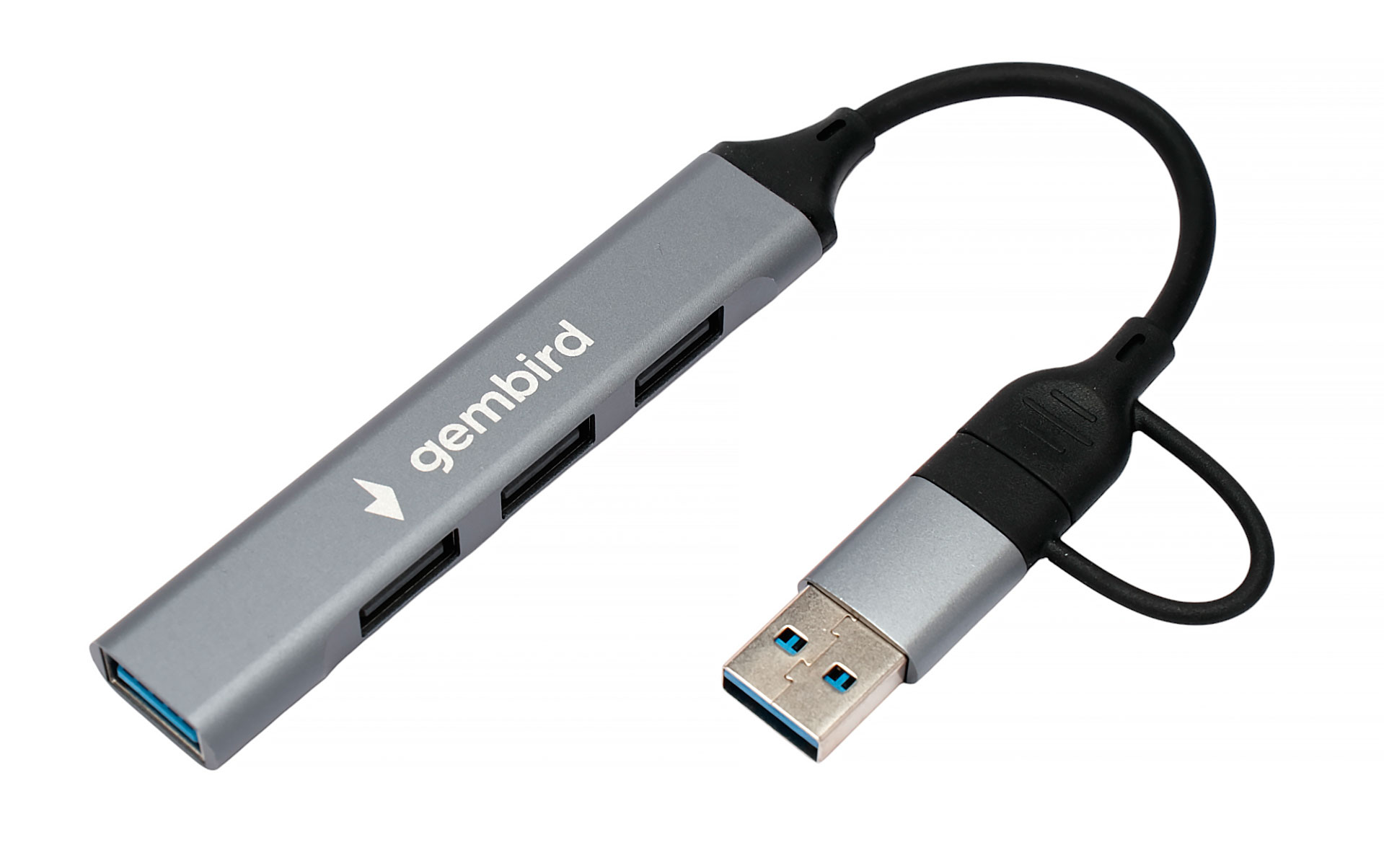 USB-концентратор Gembird UHB-C204 (3 порта USB 2.0, USB 3.0), кабель Type-C/USB