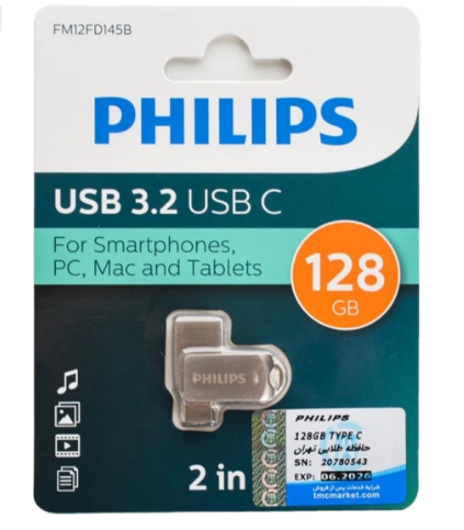 Флеш накопитель 128Gb USB 3.2 + Type-C PHILIPS 2-in-1 (FM12FD145B/97)