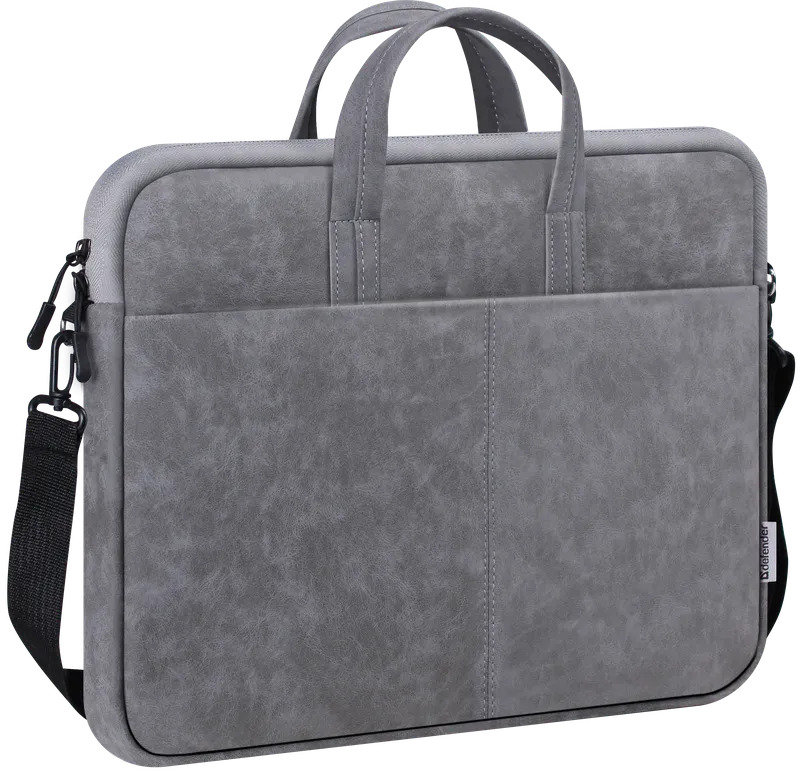 Сумка для ноутбука 15,6" Defender Solid, кожа, серый