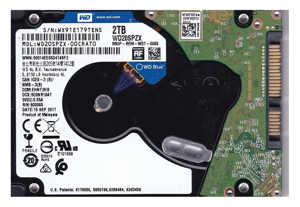 Жесткий диск 2.5" SATA 2000Gb WD Blue (WD20SPZX)