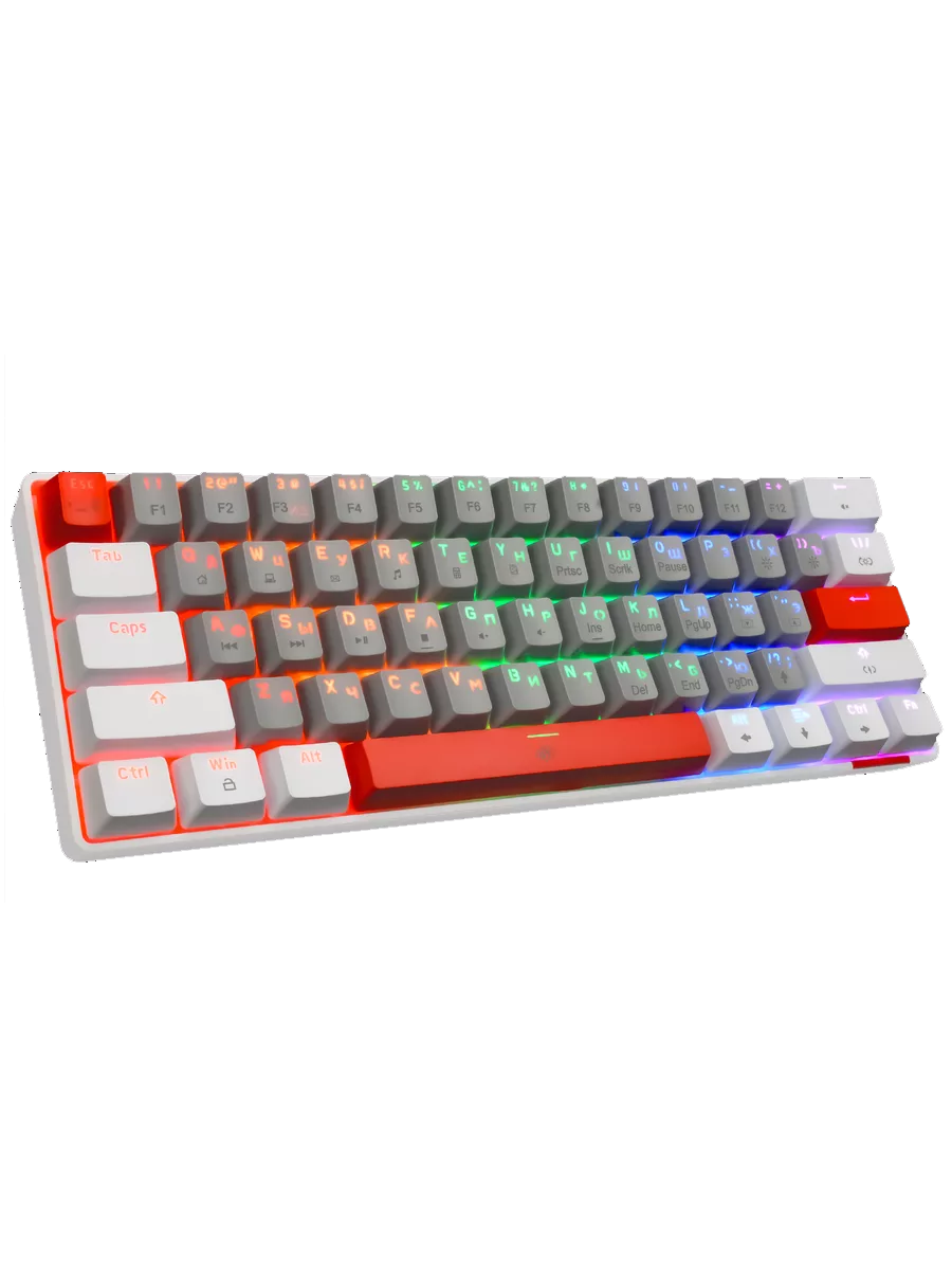 Клавиатура механическая PANTEON T3 BS HS RB, 60%, Rainbow, серый/белый (36)