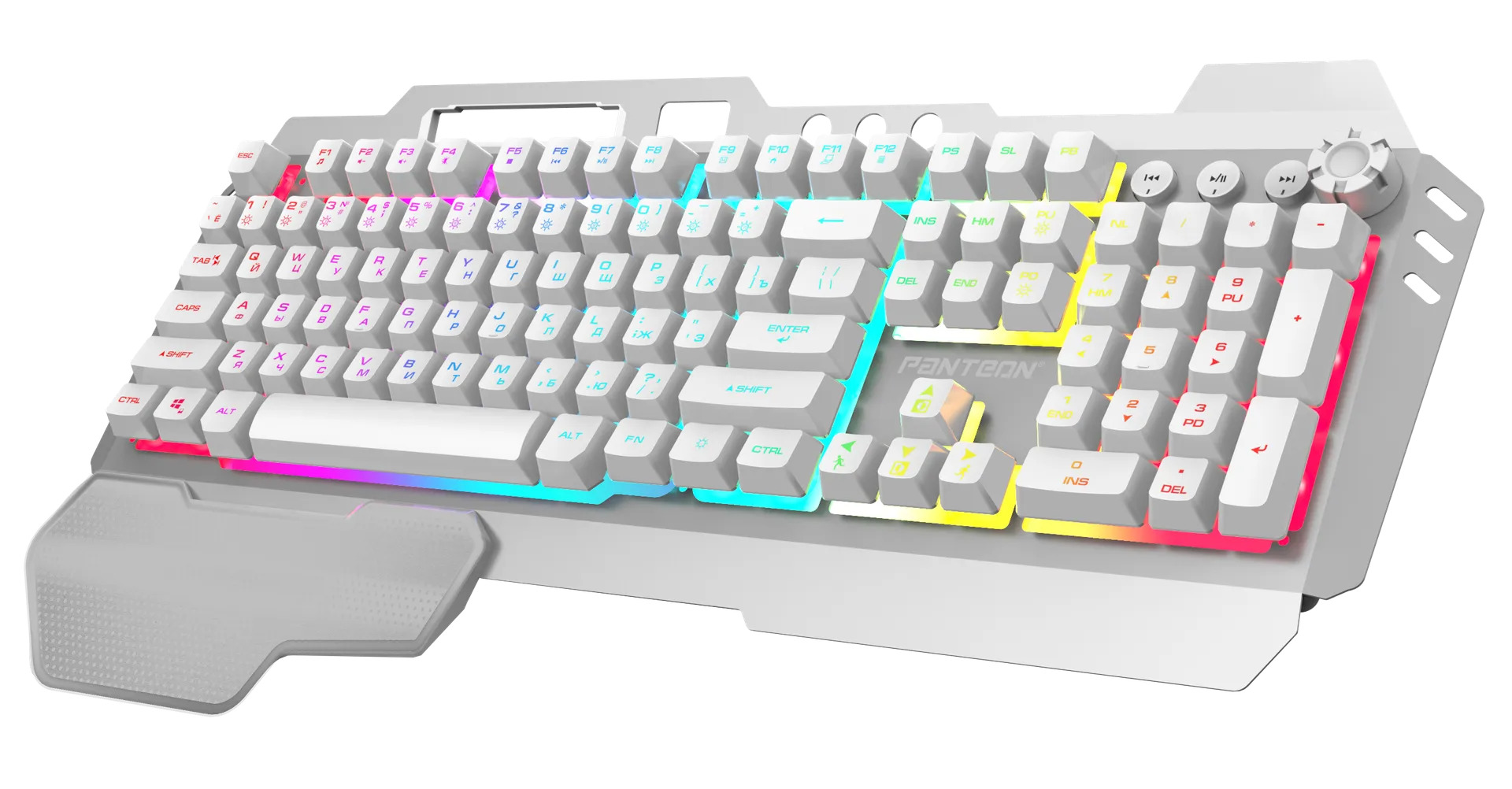 Клавиатура игровая с подсветкой PANTEON M401S RGB LIGHT, USB, белая