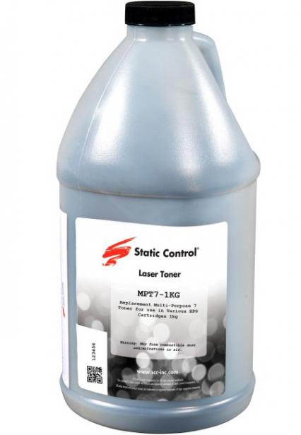 Тонер Static Control для HP LJ P1005/1006/1505, MPT7, Bk, 1 кг, флакон
