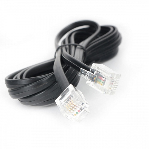 Кабель телефонный Cablexpert аппарат-розетка TC6P4C-2M-BK 2 м черный
