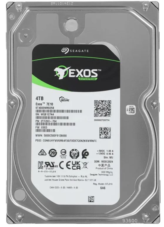 Жесткий диск 3.5" 4Tb Seagate Exos 7E10 (ST4000NM025B)